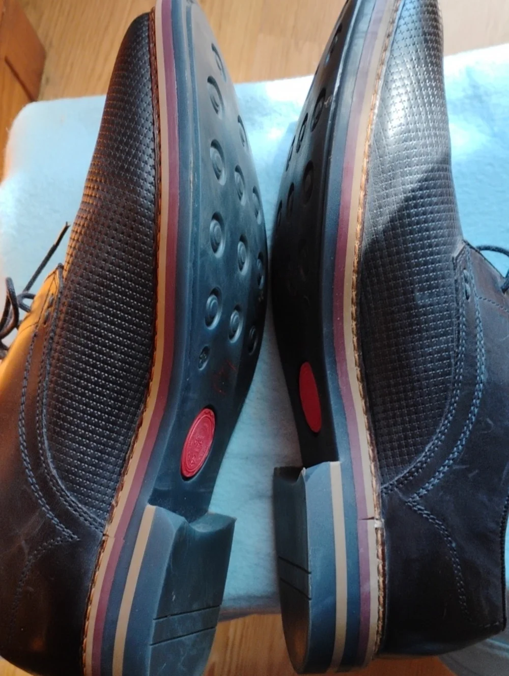 Base London Men's Black Textured Derby Shoes. Blake Stitch